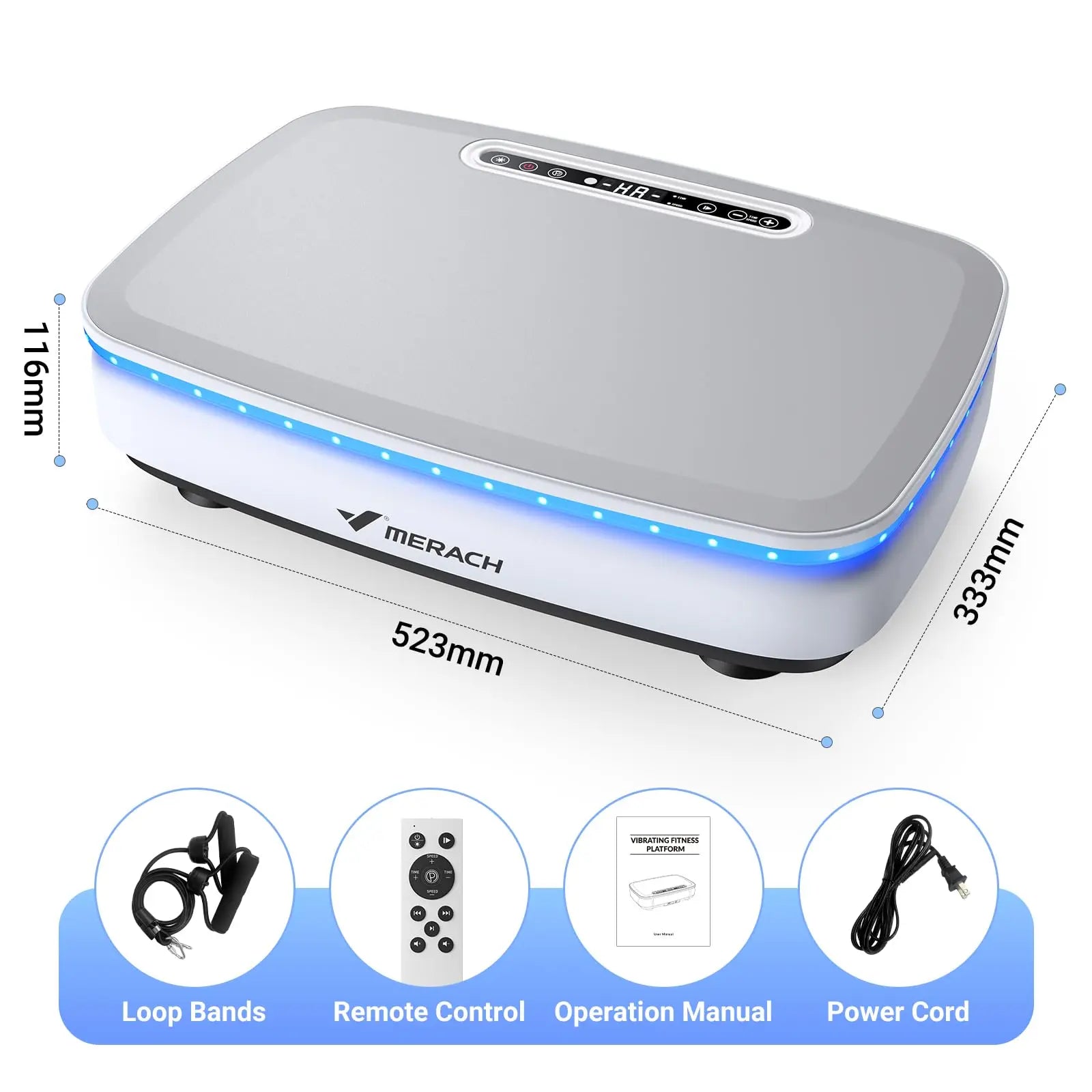 Vibration Plate Exercise Machine with Light Whole Body Workout Power Vibrate Platform Vibration Plate Lymphatic Drainage